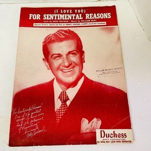 Vintage Eddy Howard Sheet Music Piano I Love You‎ For Sentimental Reason 1946